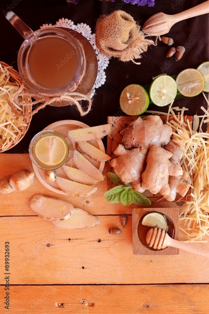Ginger water of herb and fresh ginger with honey. Ginger water of herb and fresh ginger with honey.