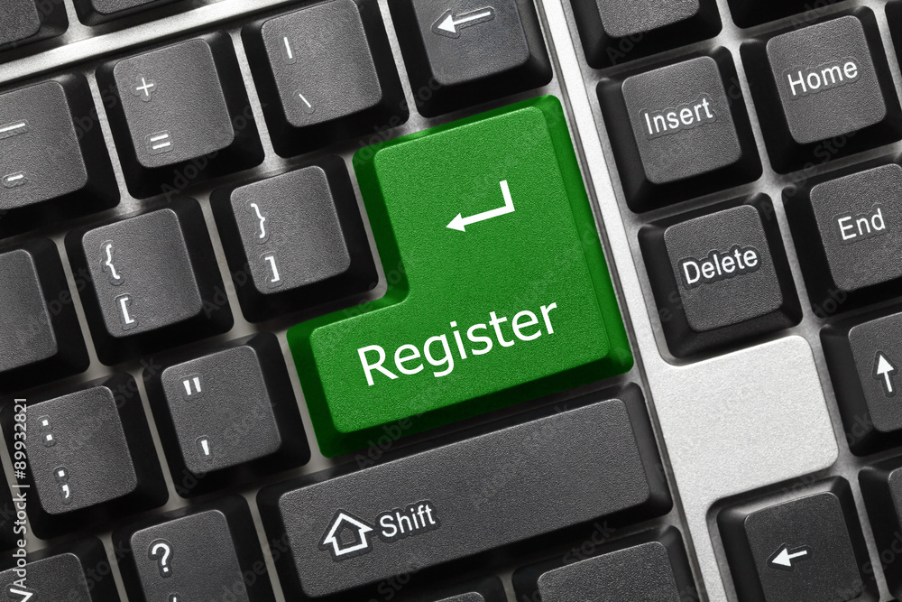 Conceptual keyboard - Register (green key) Conceptual keyboard - Register (green key)