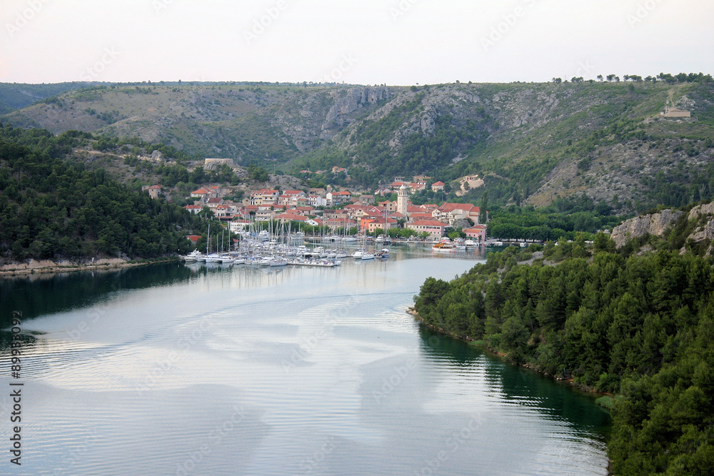 Blick auf Skradin, Kroatien