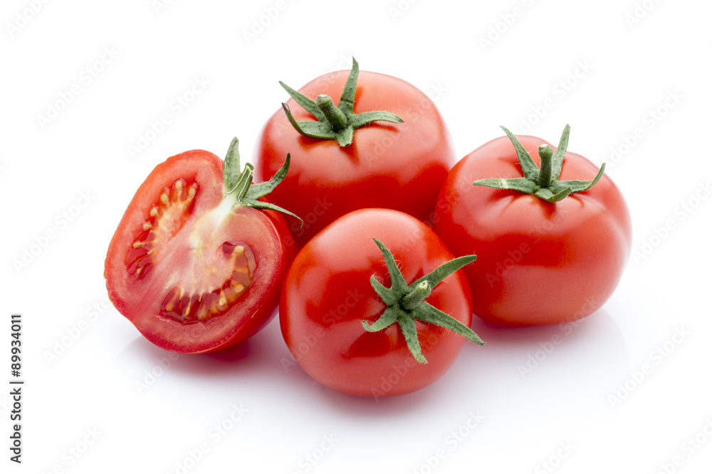 Tomato on the white isolatd background. Tomato on the white isolatd background.