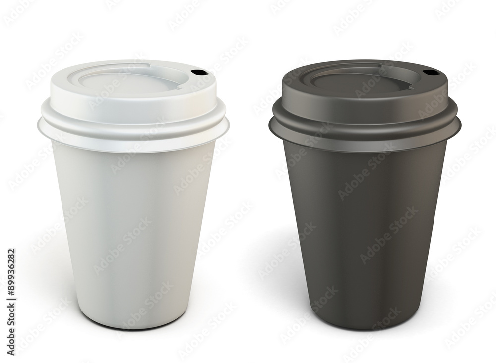Template black and white plastic cups for coffee Template black and white plastic cups for coffee