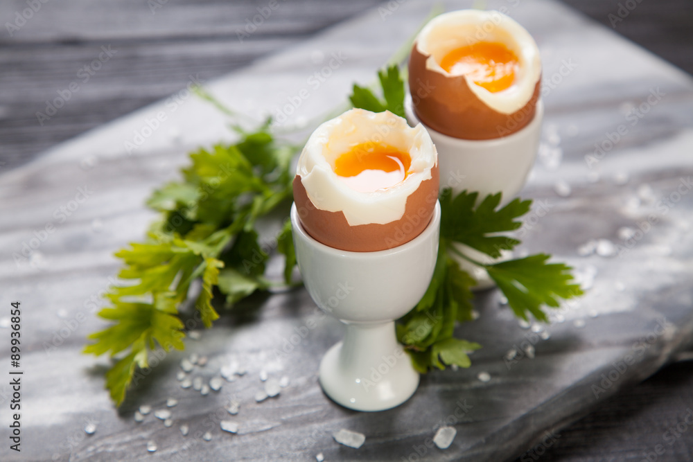 Boiled eggs on marble background Boiled eggs on marble background