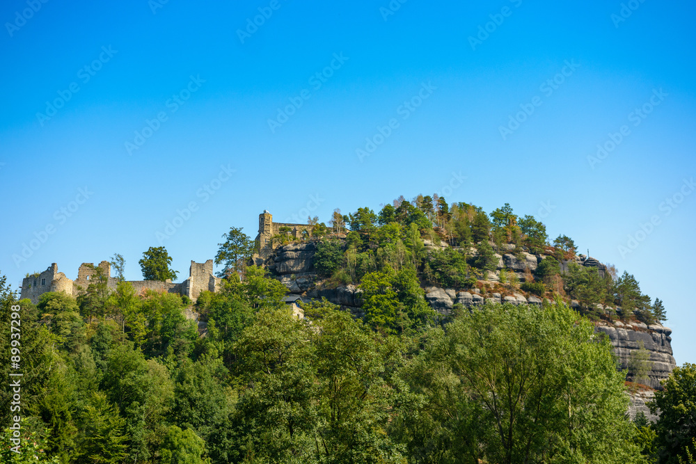 Castle ruins in health resort Oybin, Germany