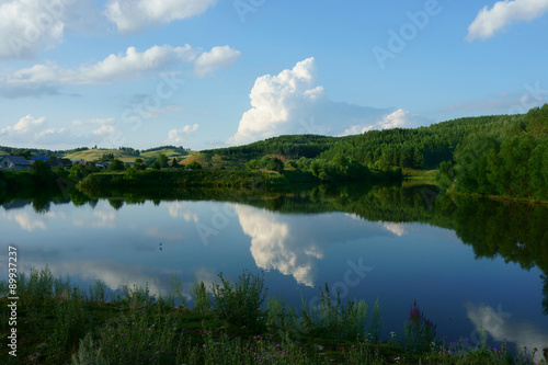 Landscape Lake, forest, sky