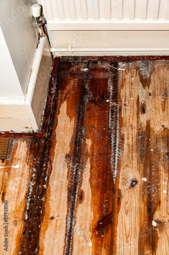 Domestic water leak from a radiator