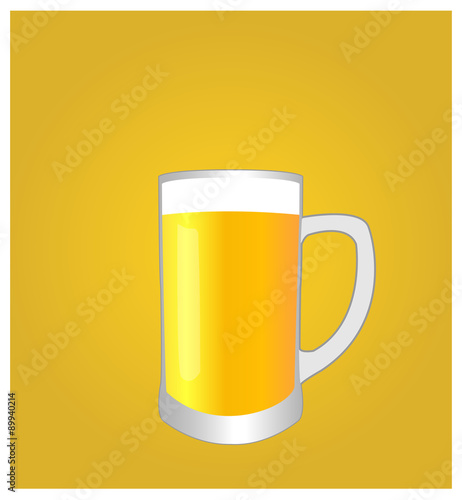Minimalist Drinks List with Beer Golden Background EPS10