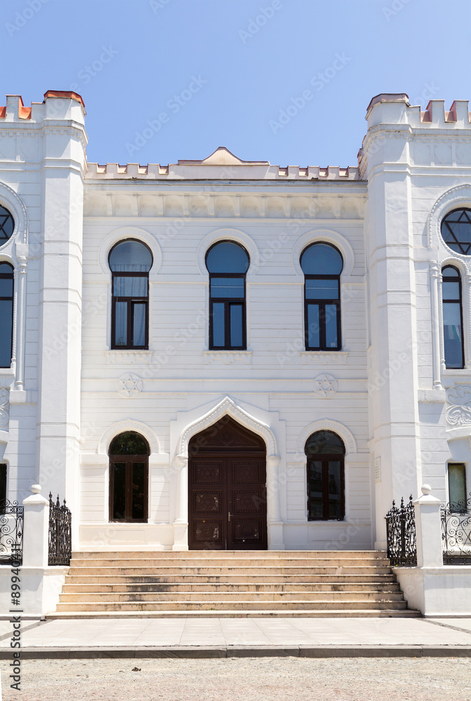 Fototapeta premium Snow-white building of the synagogue in Batumi. Republic of Georgia