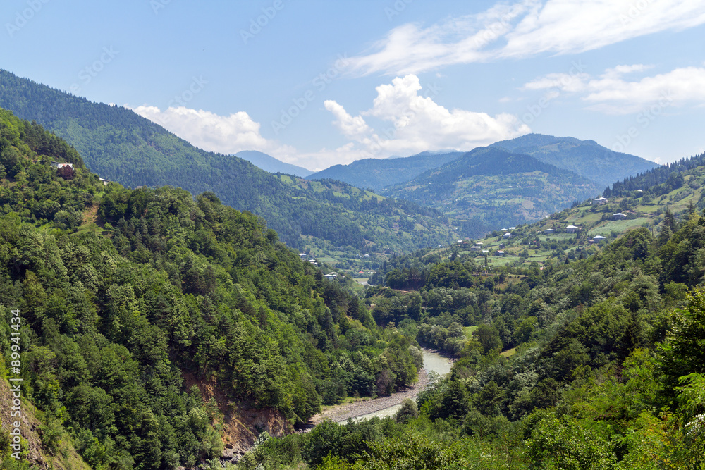 View of the Goderdzi pass. Caucasus Mountains. Georgia