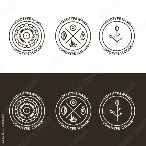 Vector set of nature and travelling logo