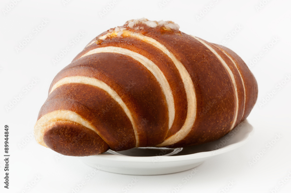 Croissant-flavored jam on white plate. Meal, breakfast morning. Clipping paths. Croissant-flavored jam on white plate. Meal, breakfast morning. Clipping paths.