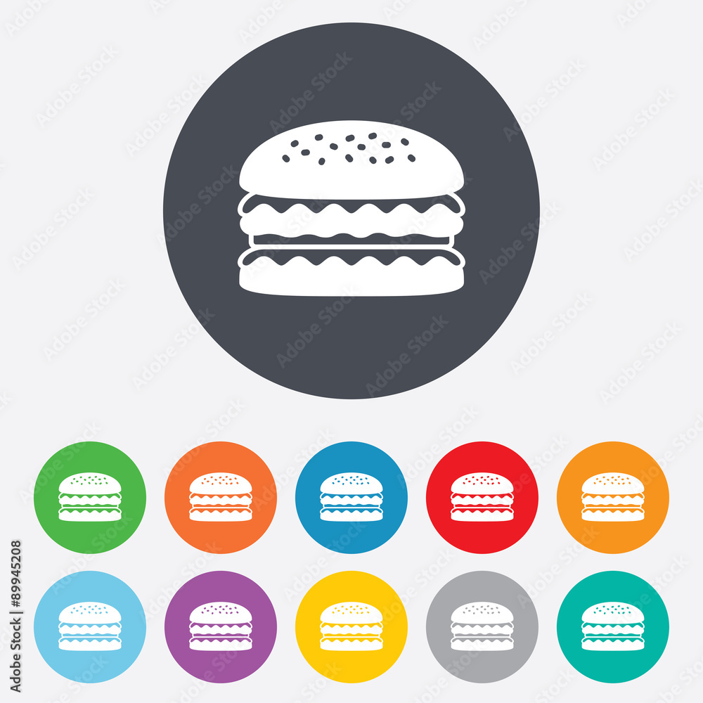 Hamburger icon. Burger food symbol. Hamburger icon. Burger food symbol.