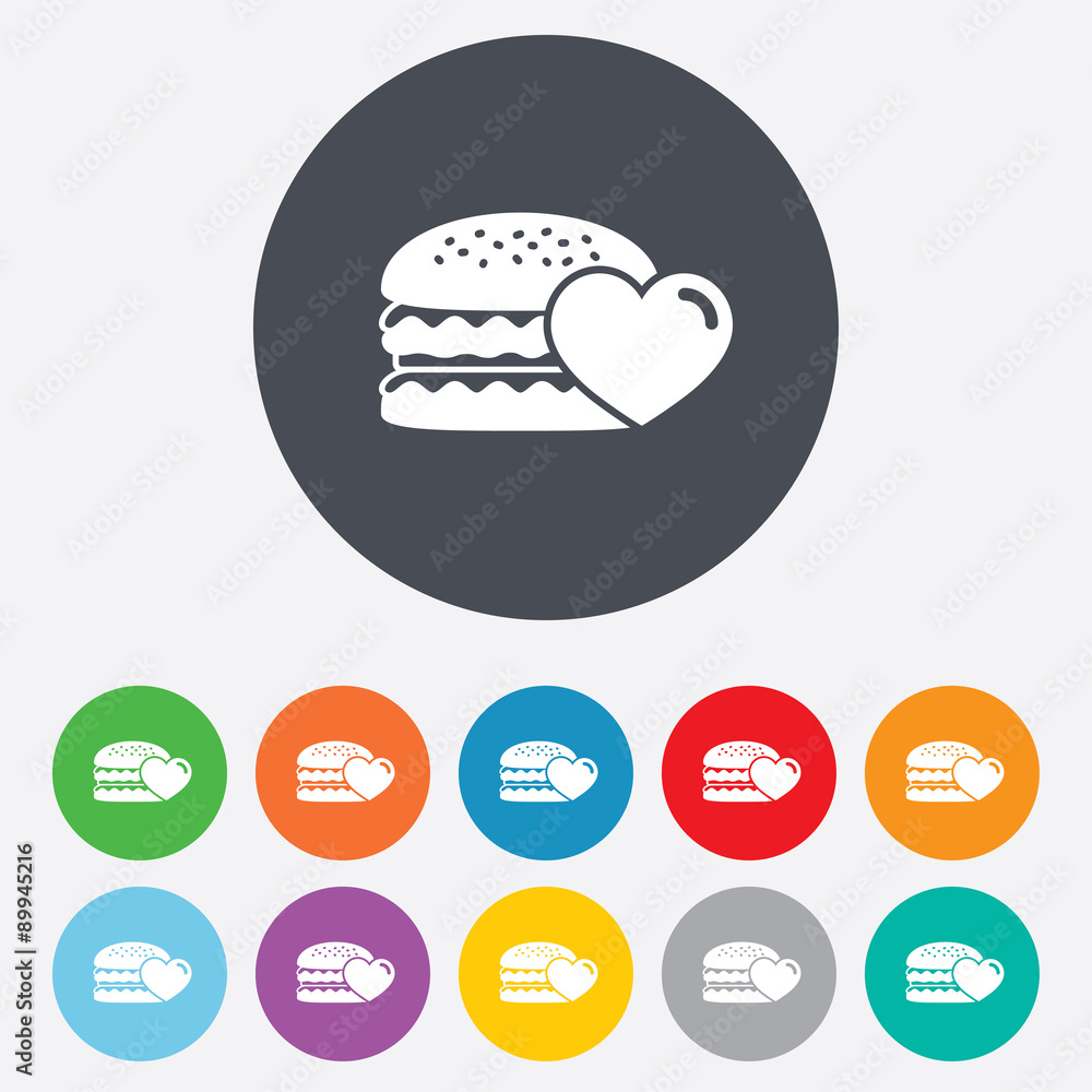 Hamburger icon. Burger food symbol. Hamburger icon. Burger food symbol.