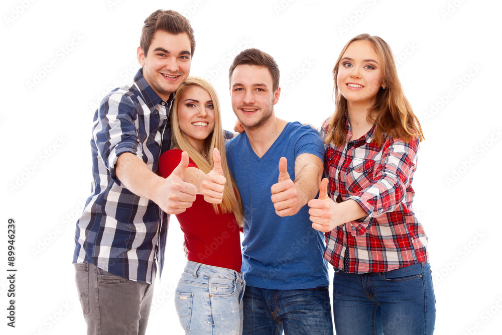 Obraz premium Group of happy young people