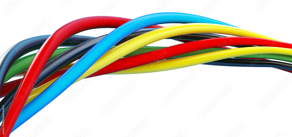 wires color on a white background