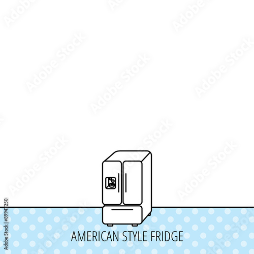 American fridge icon. Refrigerator with ice sign