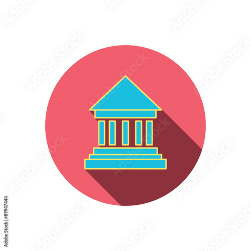 Bank icon. Court house sign.