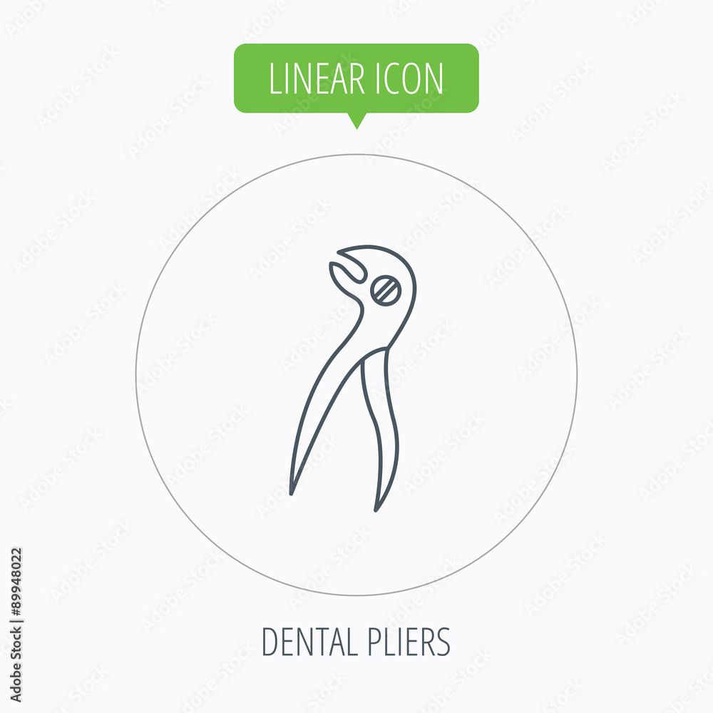 Dental pliers icon. Stomatological forceps tool. Dental pliers icon. Stomatological forceps tool.