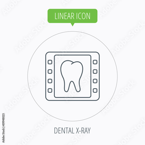 Dental x-ray icon. Orthodontic roentgen sign.