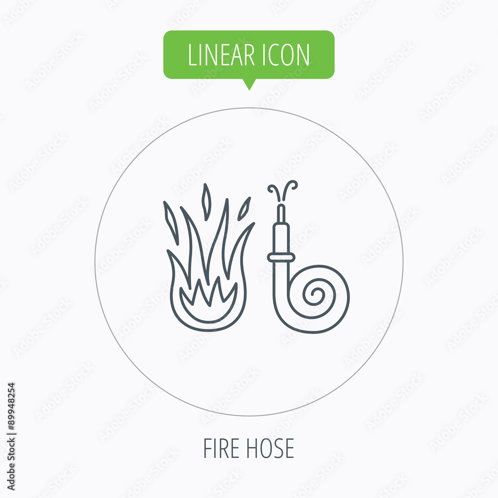 Fire hose reel icon. Firefighters station sign. Fire hose reel icon. Firefighters station sign.