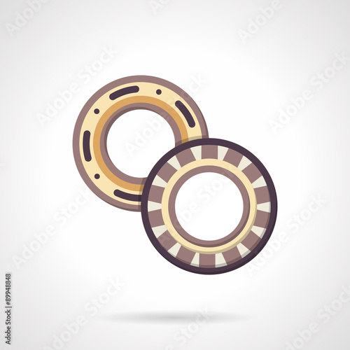 Mechanical bearings flat vector icon.