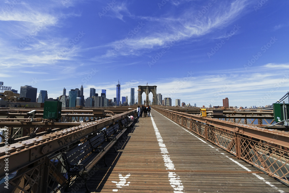 Obraz premium Views of the Brooklyn Bridge.