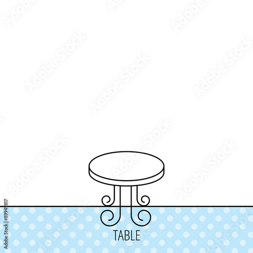 Vintage table icon. Furniture desk sign. © tanyastock