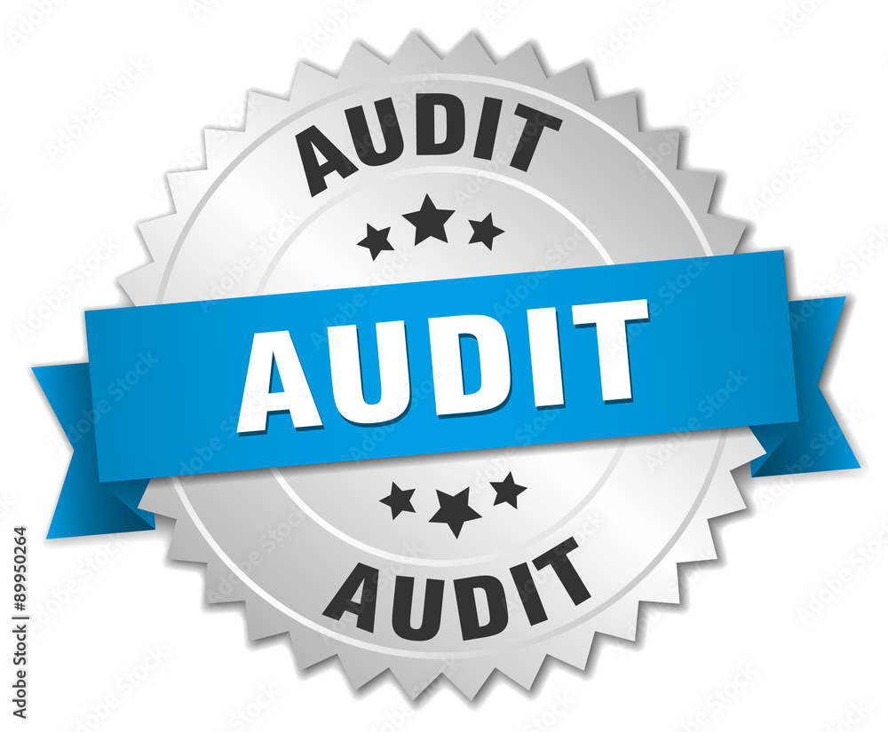 audit 3d silver badge with blue ribbon audit 3d silver badge with blue ribbon