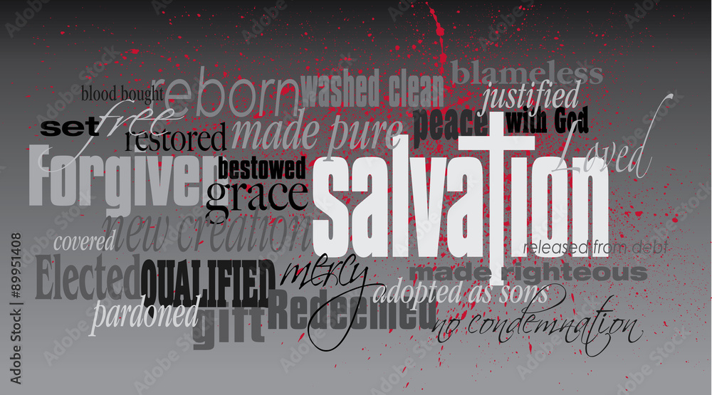 Obraz premium Christian Salvation word montage
