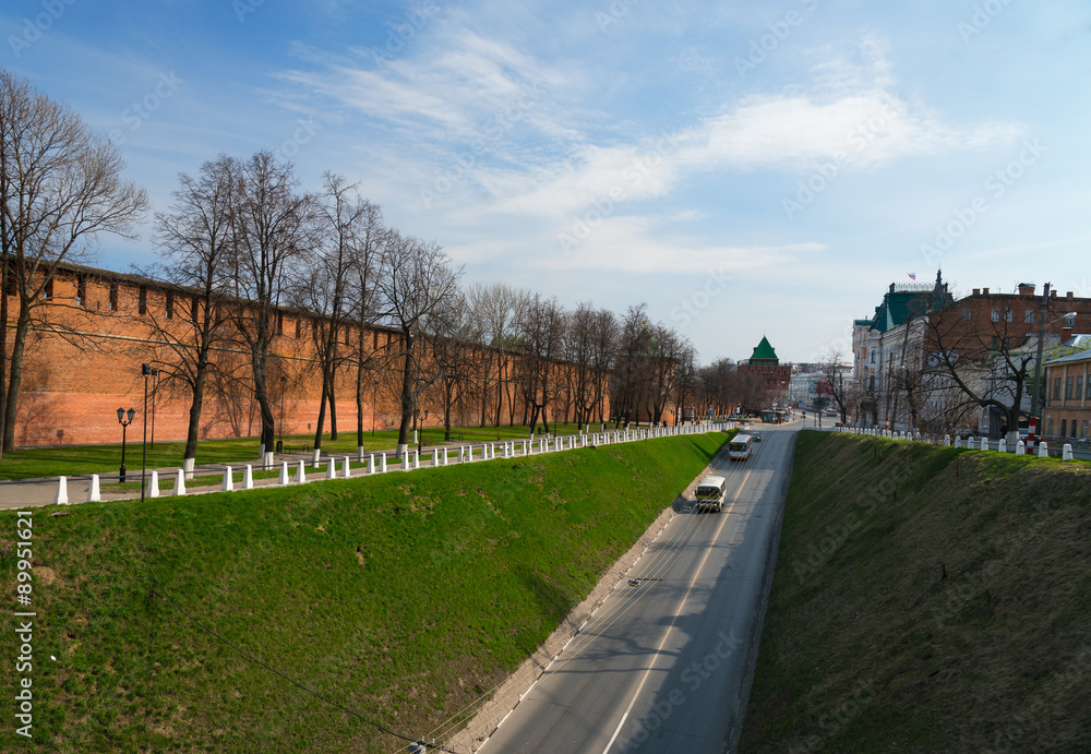 Street along the Kremlin in Nizhny Novgorod