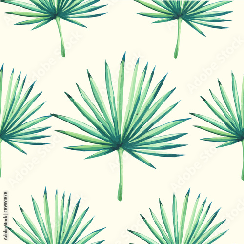 Vector illustration with watercolor leaves.