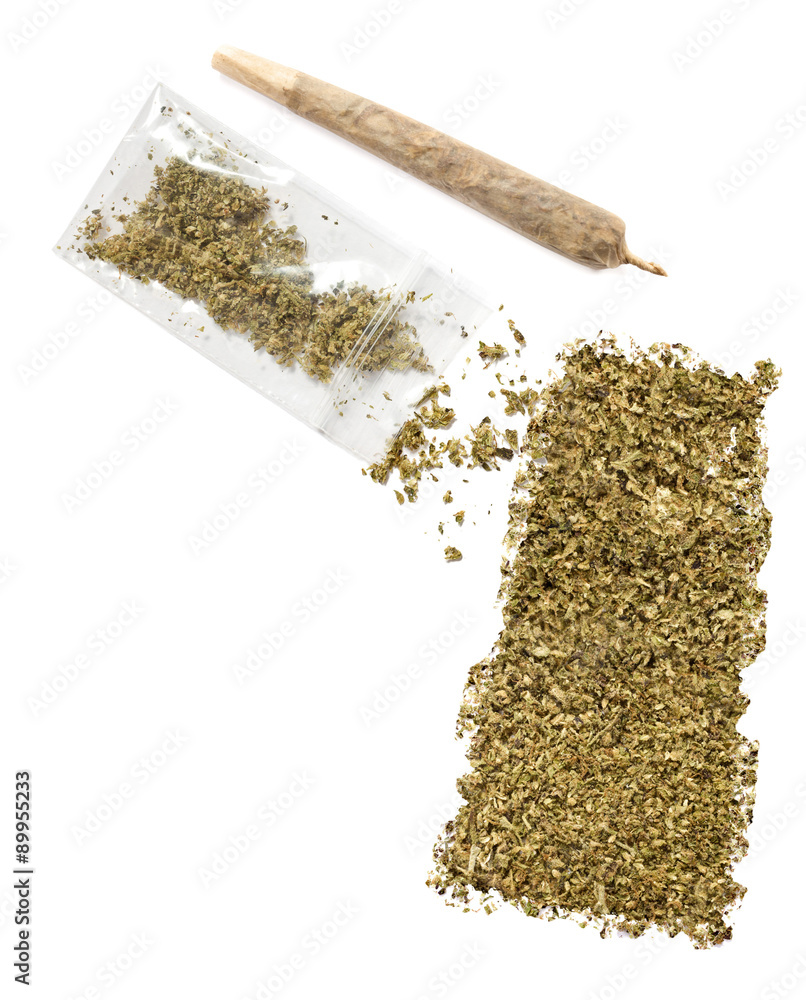 Weed in the shape of Saskatchewan and a joint.(series) Weed in the shape of Saskatchewan and a joint.(series)