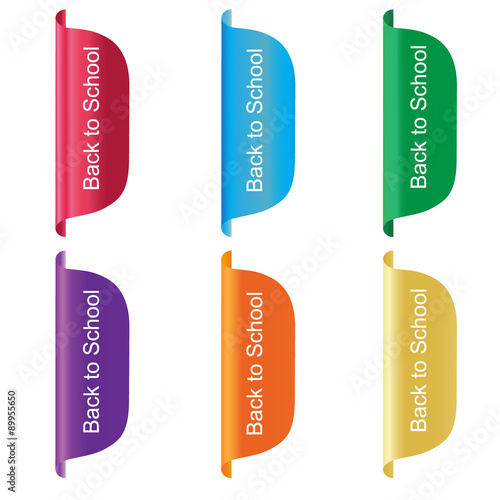 Back to school tag, label, badge, sign, vertical, vector illustration in flat design 