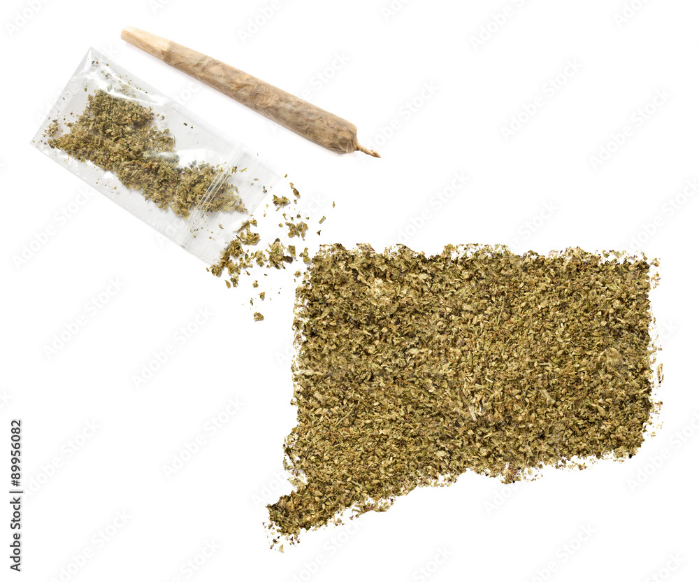 Weed in the shape of Connecticut and a joint.(series) Weed in the shape of Connecticut and a joint.(series)