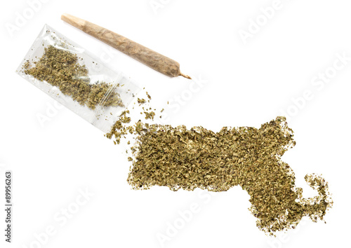 Weed in the shape of Massachusetts and a joint.(series)