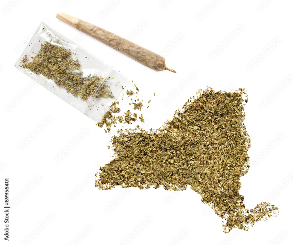 Weed in the shape of New York and a joint.(series) Weed in the shape of New York and a joint.(series)