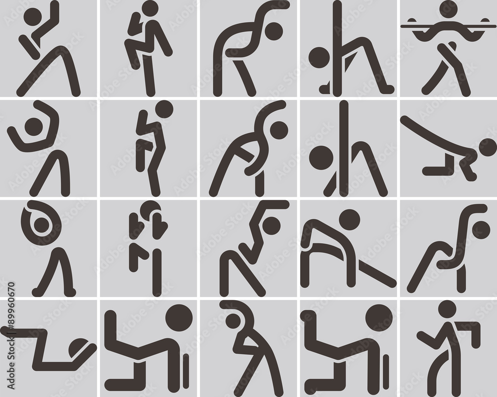 3159 - aerobics icons set 3159 - aerobics icons set