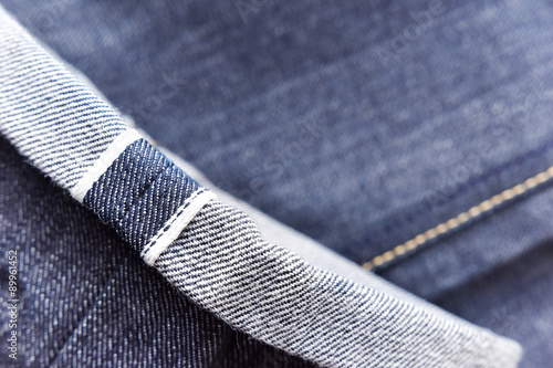 Raw denim jeans red selvedge texture, japan raw denim jeans.