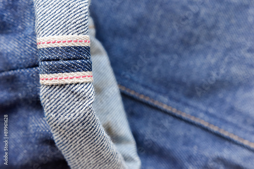 Raw denim jeans red selvedge texture, japan raw denim jeans.