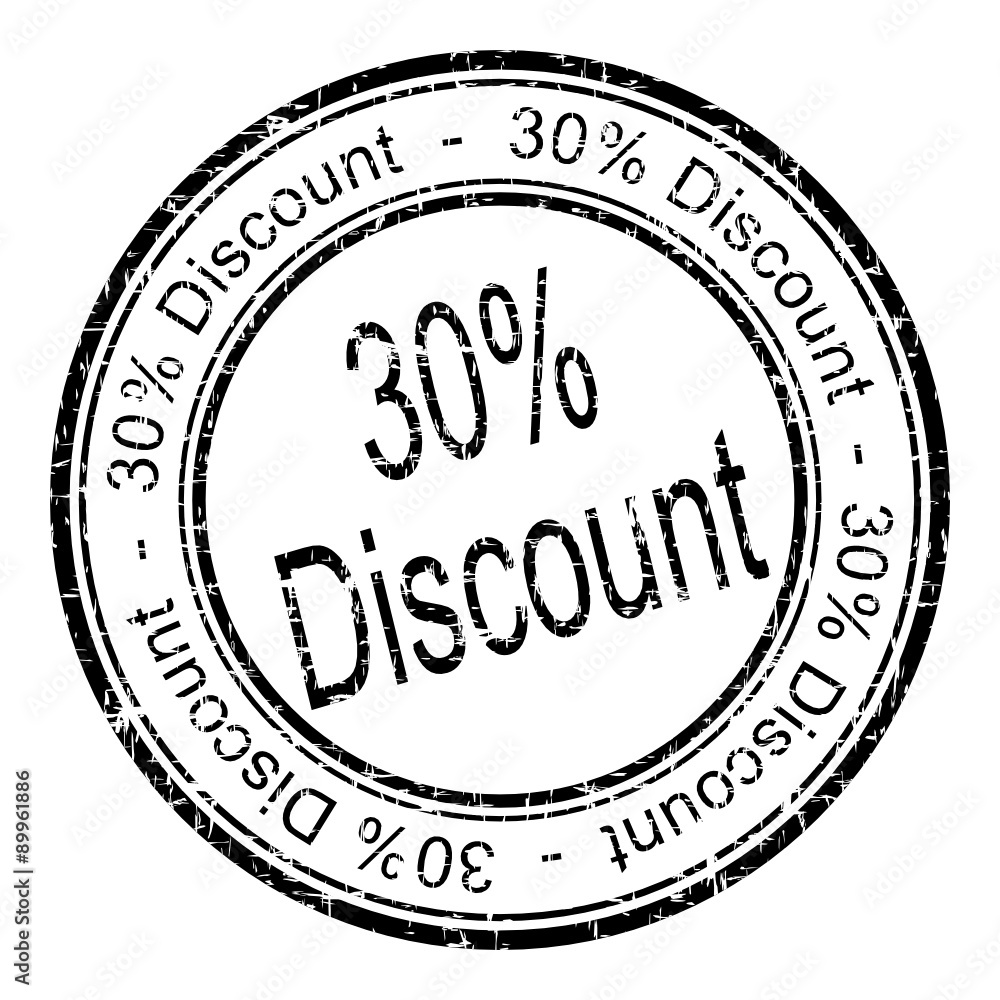 30% Discount rubber stamp