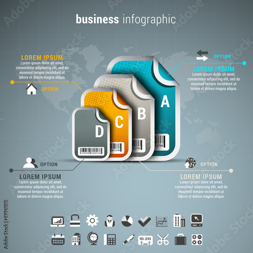 Business infographic made of stickers.