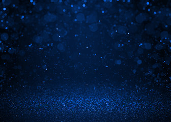 Blue sparkle glitter abstract background.