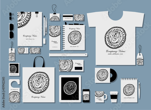 Corporate flat identity mock-up template for your design