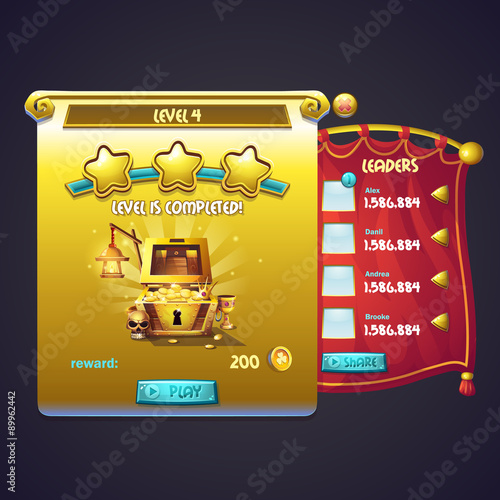 Example job window to the level of a computer game