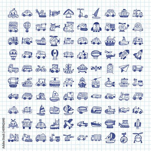 doodle transport icons