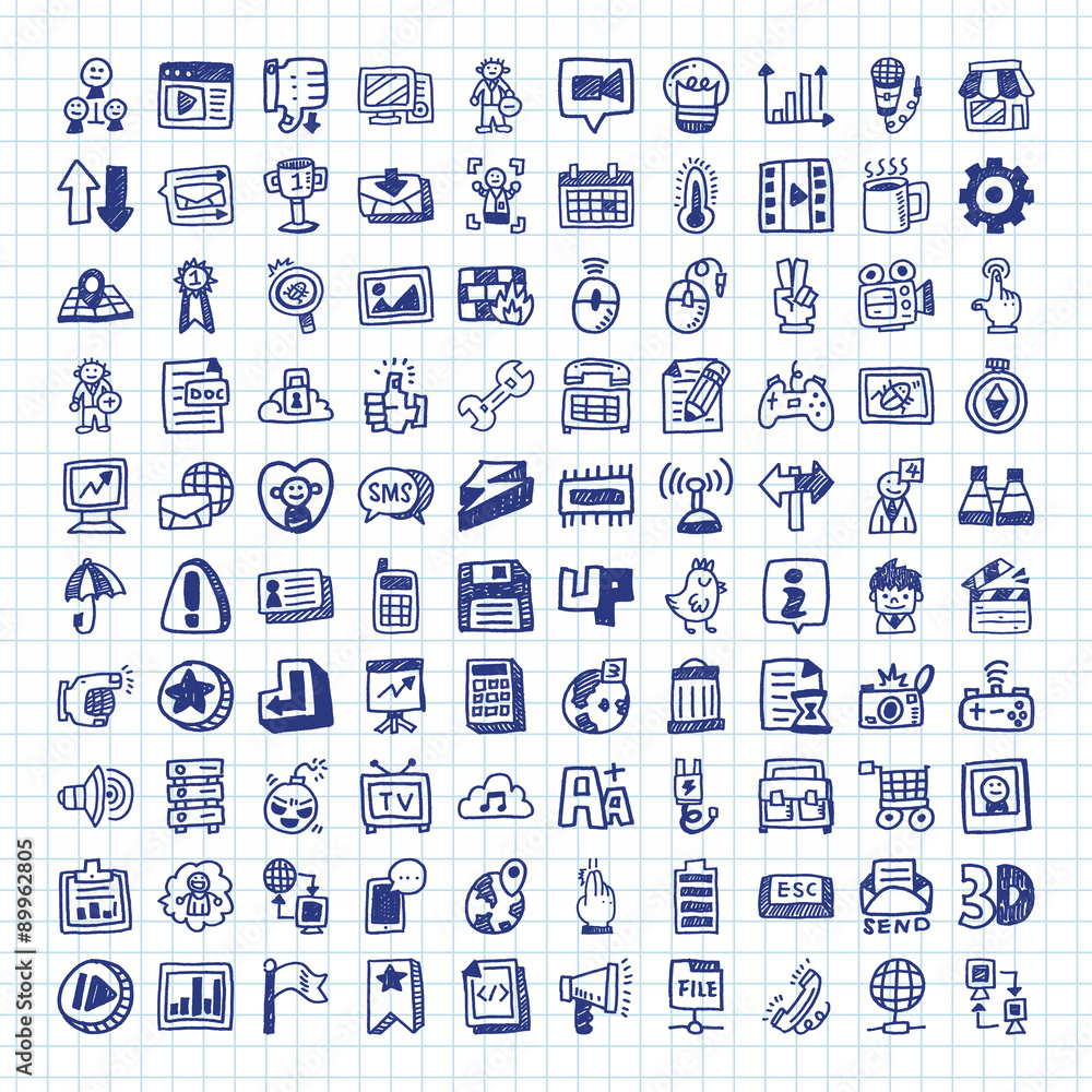 Obraz premium Doodle Web Icons