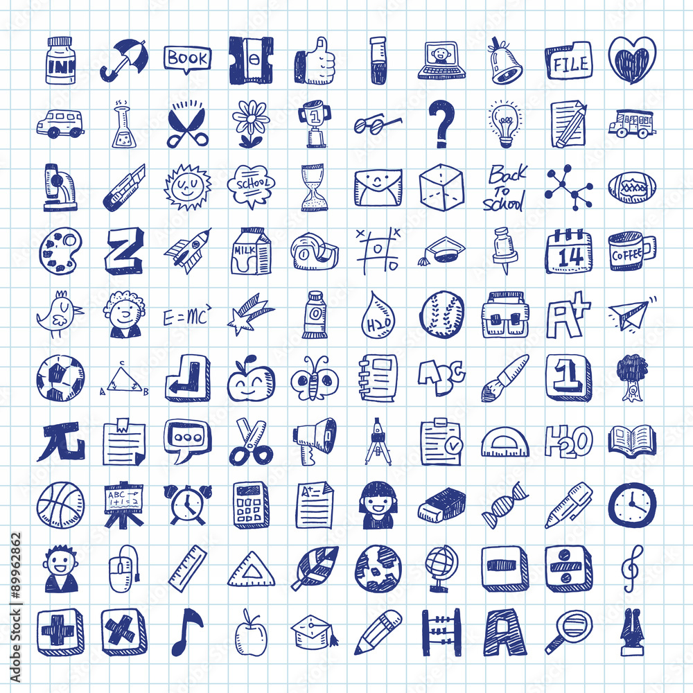 doodle school icons doodle school icons
