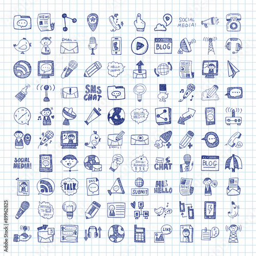 doodle communication icons