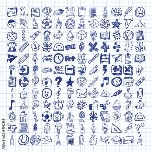 doodle school icons