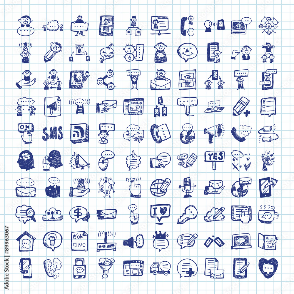 Naklejka premium doodle communication icons