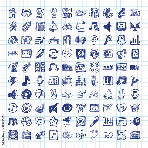 doodle music icons